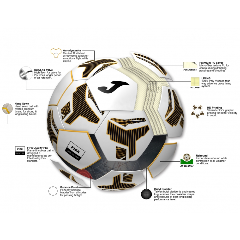 JOMA Flame III Fußball (Pack 12)